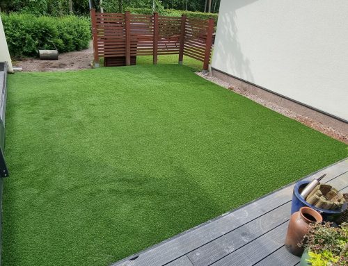 Pihan maisemointi tekonurmella